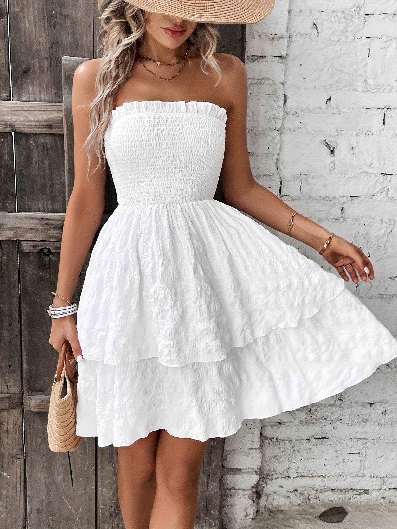 Sedona Strapless Tiered Mini Dress