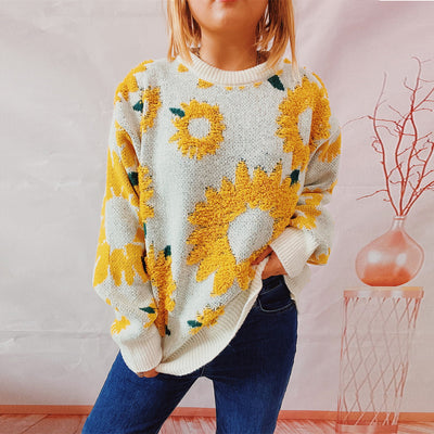 Sunny Bloom Oversized Knit Sweater