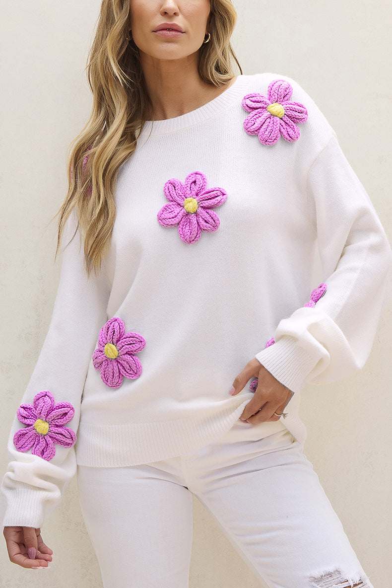 Daisy Embellished Floral Sweater