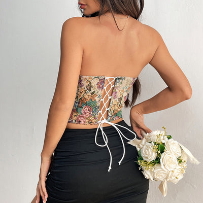 Vintage Floral Corset Top