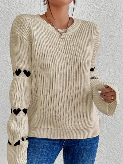 Emilia Heart Detail Knit Sweater