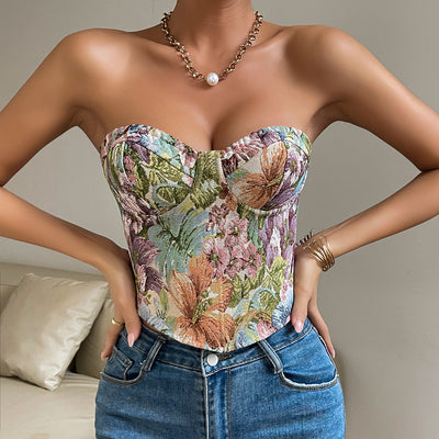 Vintage Floral Corset Top