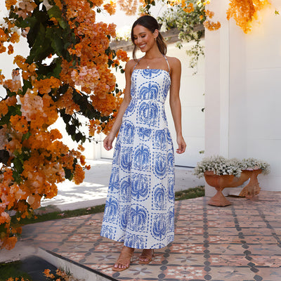 Naviana Palm Tree Print Maxi Dress