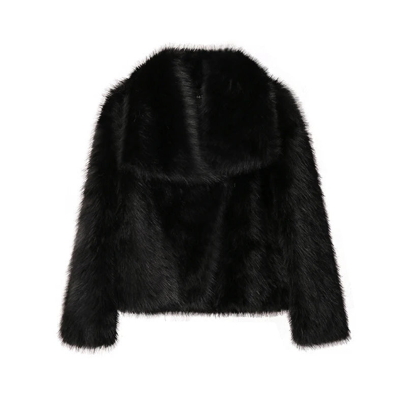 Midnight Luxe Faux Fur Jacket