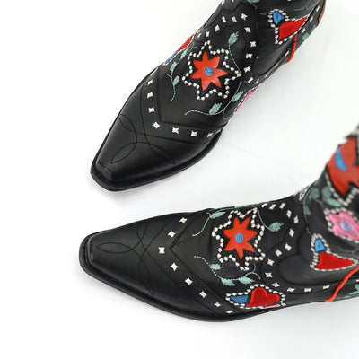 Boho Chic Embroidered Western Cowboy Boots