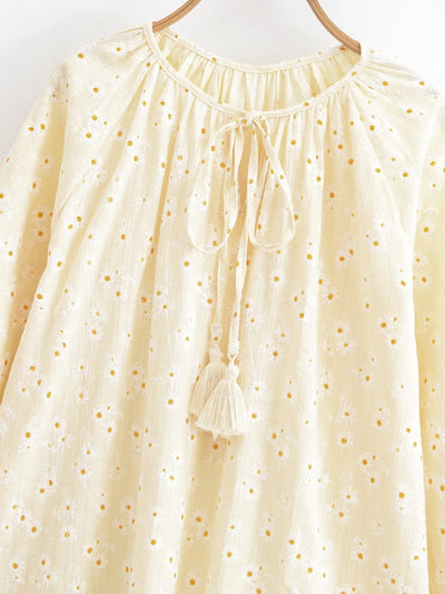 Elara Daisy Peasant Blouse
