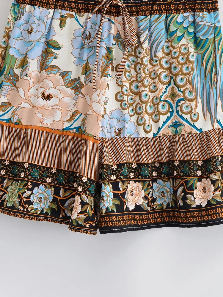 Cyra Boho High-Waist Shorts – Desert Feather