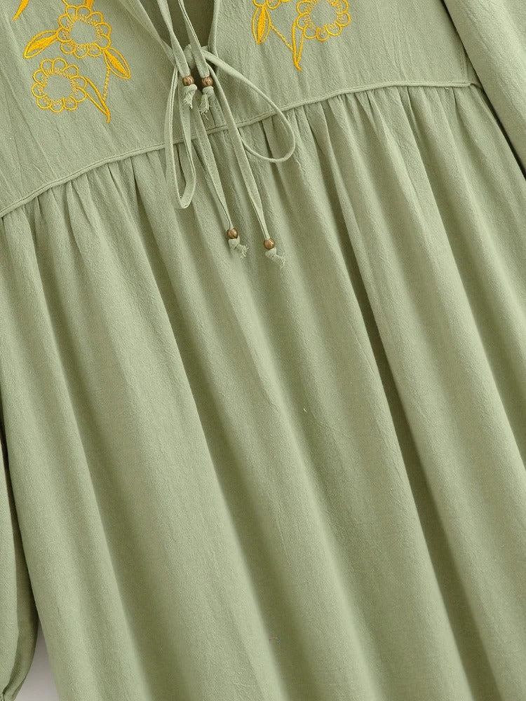 Florisa Embroidered Boho Dress