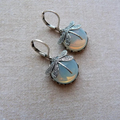 Dragonfly Garden Hoop Earrings