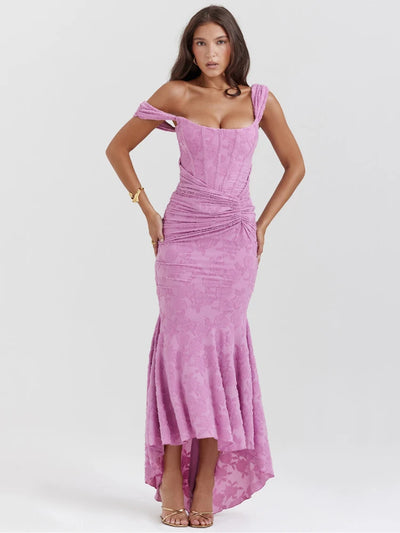 Aurora Draped Corset Maxi Dress