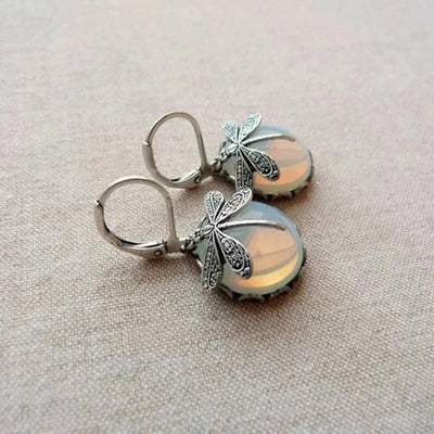 Dragonfly Garden Hoop Earrings