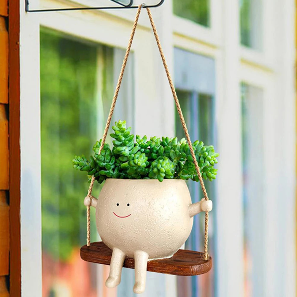 Smiley Face Swinging Planter