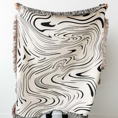Marbled Lines Woven Throw Blanket
