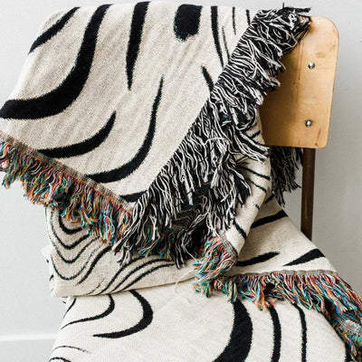 Marbled Lines Woven Throw Blanket