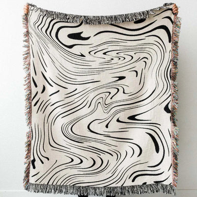 Marbled Lines Woven Throw Blanket