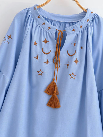 Noctura Celestial Embroidered Blouse