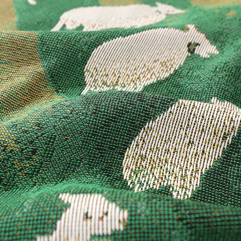 “Wandering Flock” Pastoral Woven Throw