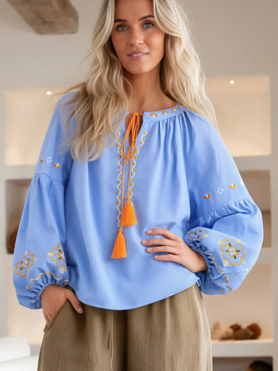 Tierra Boho Embroidered Blouse