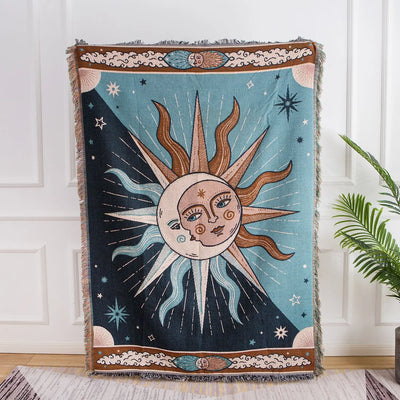 Sun & Moon Woven Tapestry Blanket