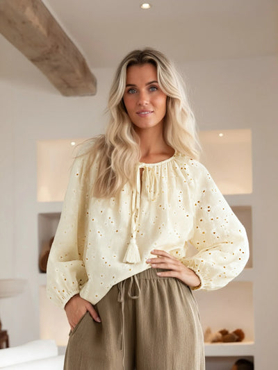 Elara Daisy Peasant Blouse