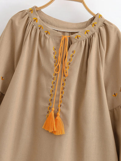 Tierra Boho Embroidered Blouse