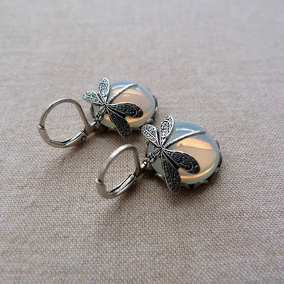 Dragonfly Garden Hoop Earrings