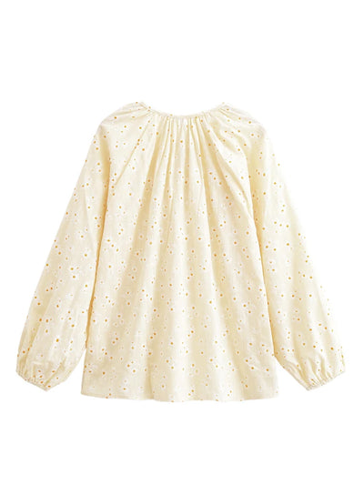 Elara Daisy Peasant Blouse