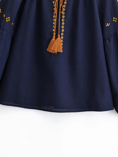 Tierra Boho Embroidered Blouse