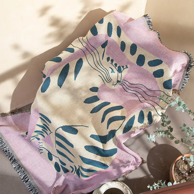 Lazy Leopard Woven Throw Blanket