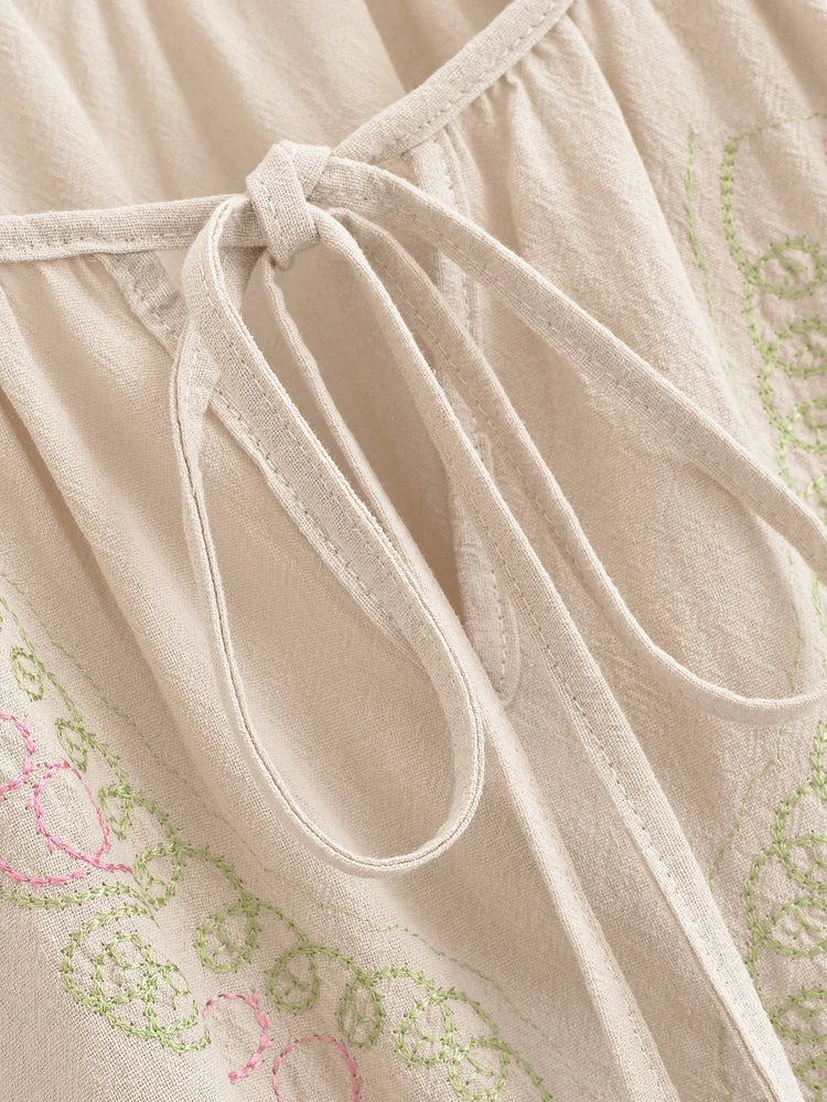 Selene Sage Embroidered Blouse