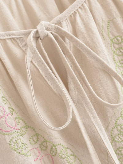 Selene Sage Embroidered Blouse