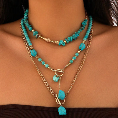 Turquoise Layered Statement Necklace