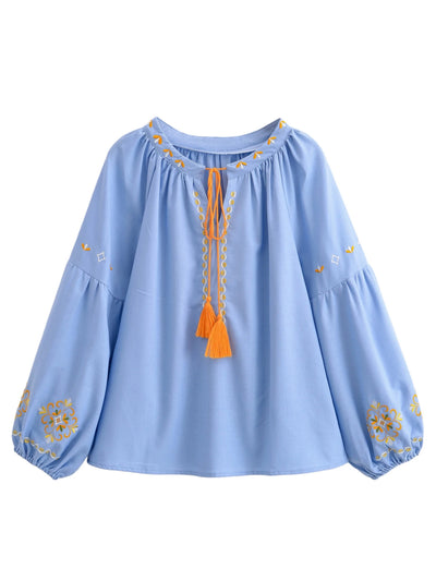 Tierra Boho Embroidered Blouse