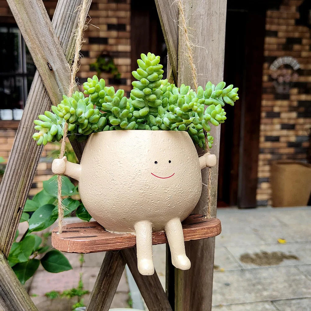 Smiley Face Swinging Planter