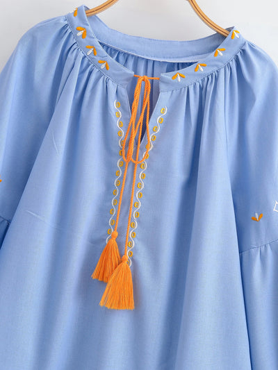 Tierra Boho Embroidered Blouse