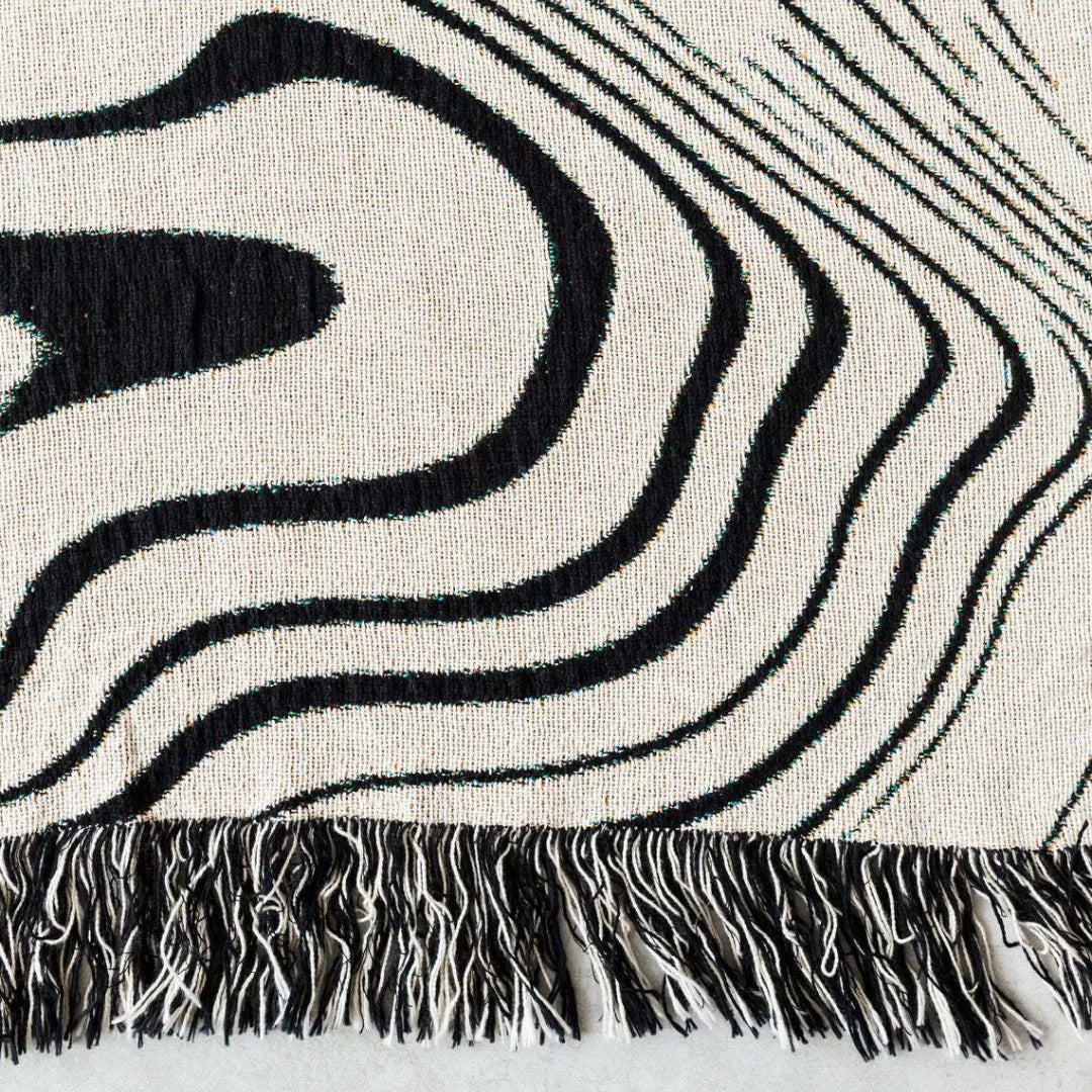 Marbled Lines Woven Throw Blanket