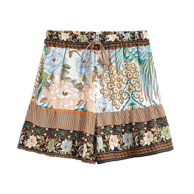Cyra Boho High-Waist Shorts – Desert Feather