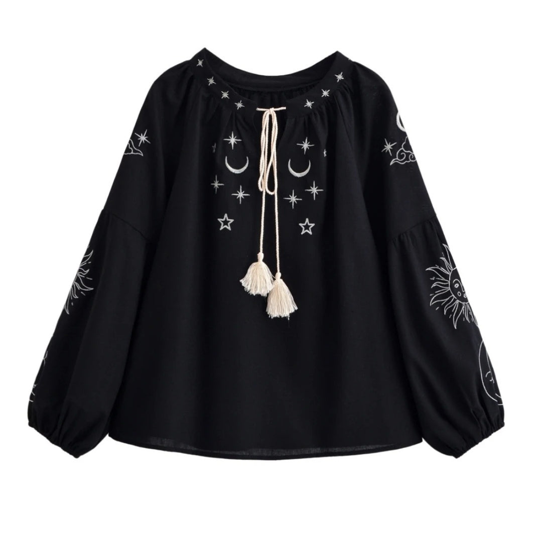 Noctura Celestial Embroidered Blouse