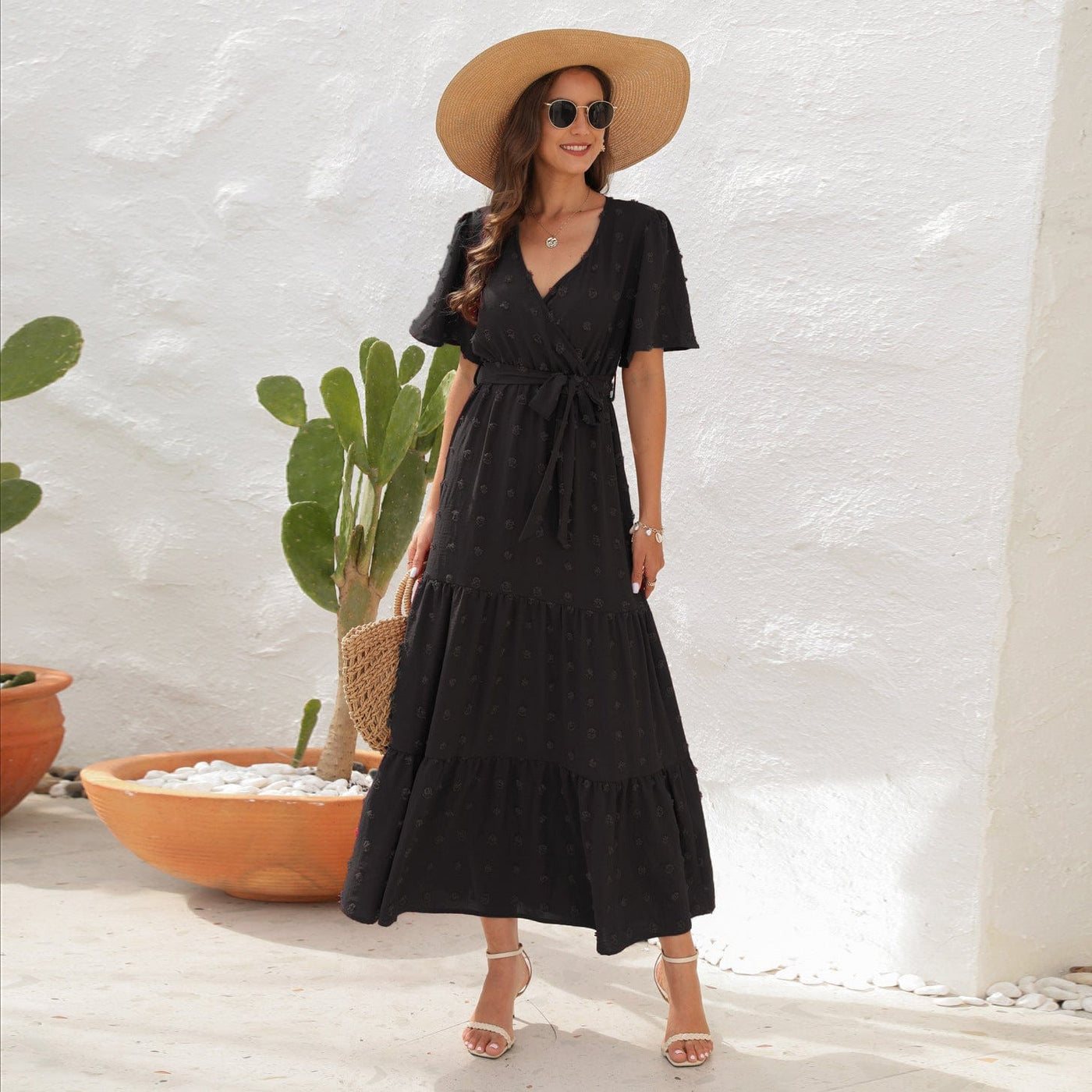 AIYOYA S / Black Unity Boho Maxi Dress