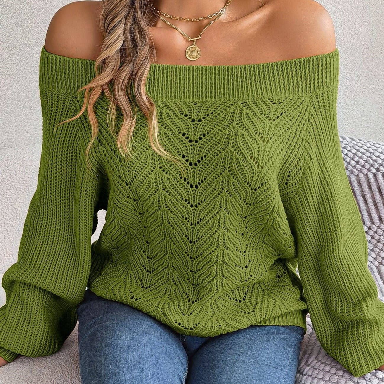 BAGIISA Daphne Off Shoulder Sweater