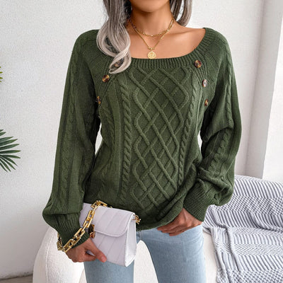 BAGIISA S / Army Green Melaina Knitted Sweater