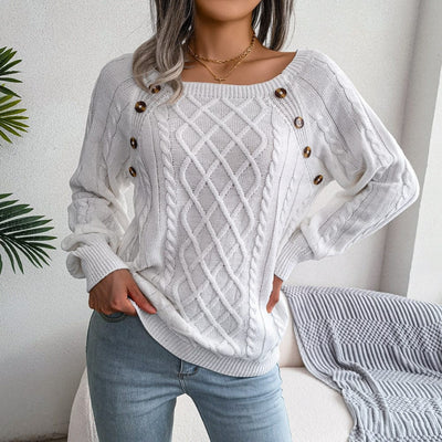 BAGIISA S / White Melaina Knitted Sweater