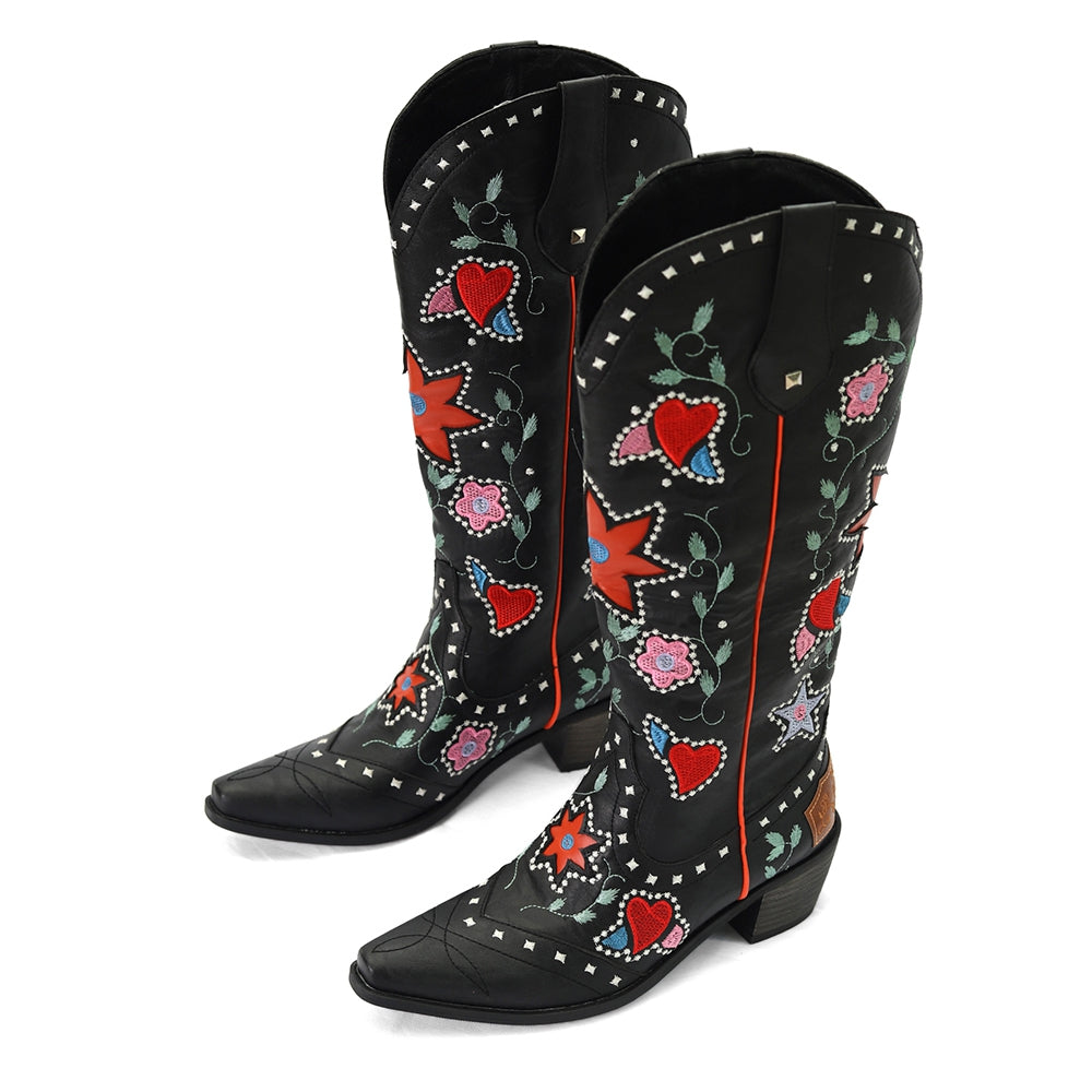 Boho Chic Embroidered Western Cowboy Boots