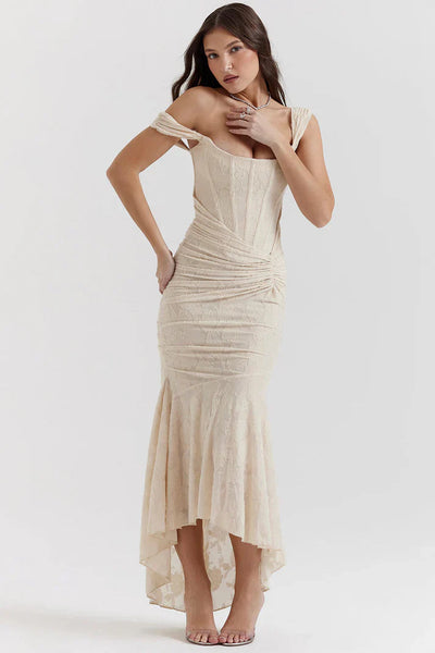 Aurora Draped Corset Maxi Dress