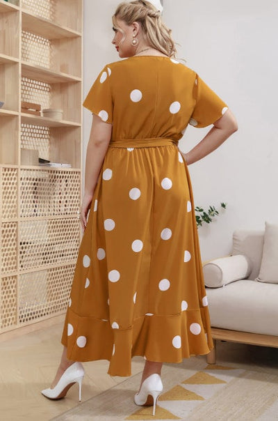 Citistore Plus Size Orchid Polka Dot Maxi Dress