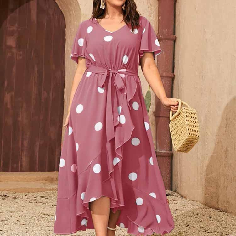 plus size polka dot maxi dress Plus Size Orchid Polka Dot Maxi Dress