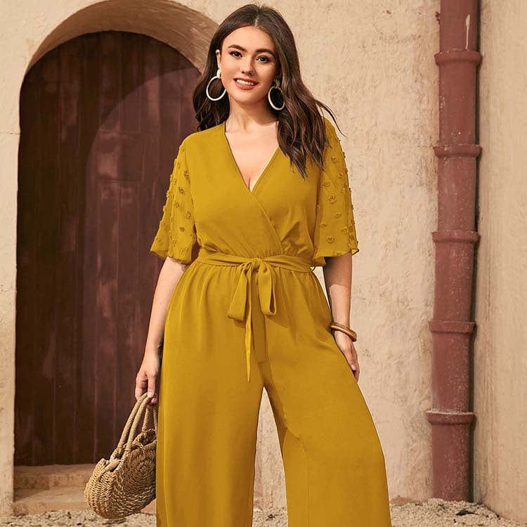 Plus Size Daffodil Boho Jumpsuit - Main Image