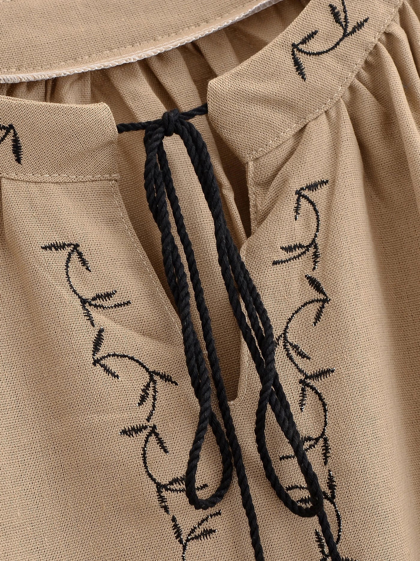 Midnight Marigold Embroidered Blouse