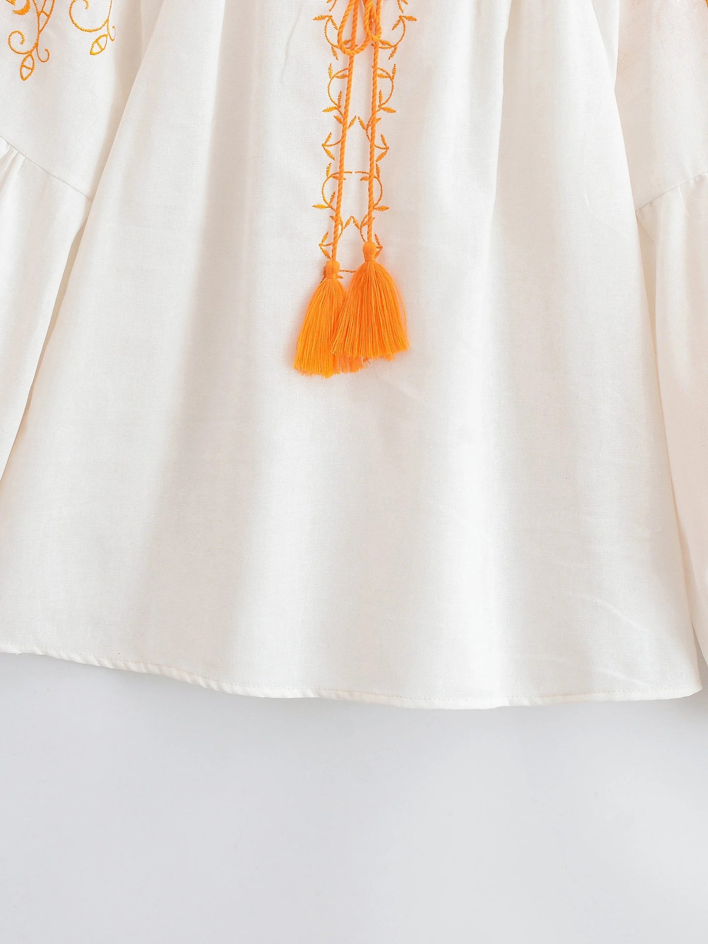 Midnight Marigold Embroidered Blouse