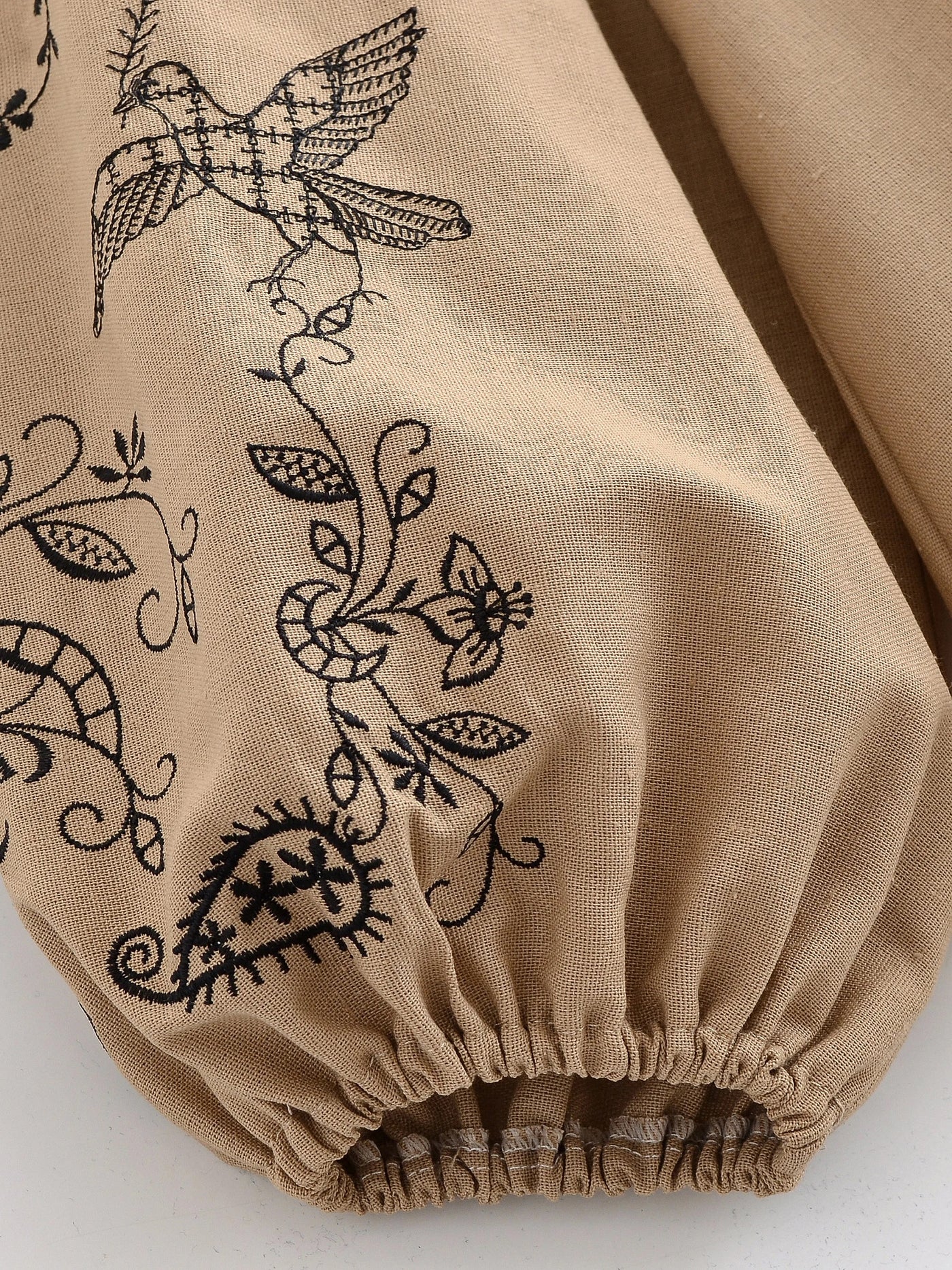 Midnight Marigold Embroidered Blouse